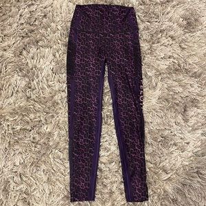 Peloton brand purple cheetah leggings